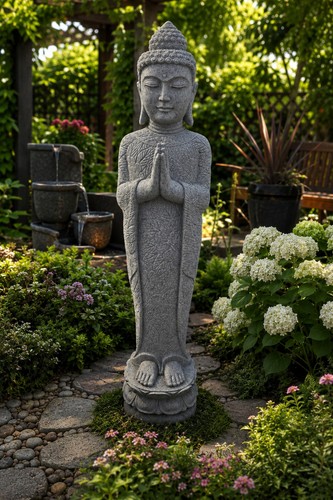 Large standing buddha garden - large,