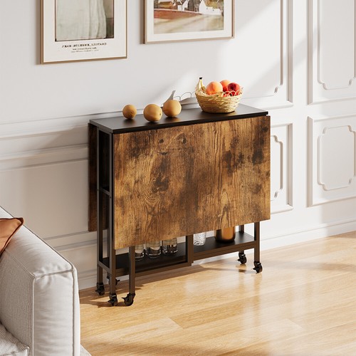 Rustic brown drop leaf - leaf, table