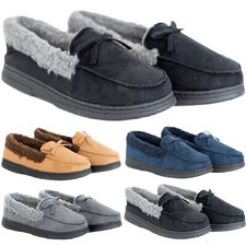 MENS MOCCASIN INDOOR FAUX FUR
