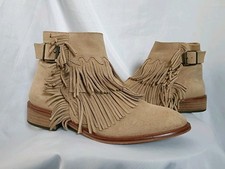 Topshop suede fringe boots 7