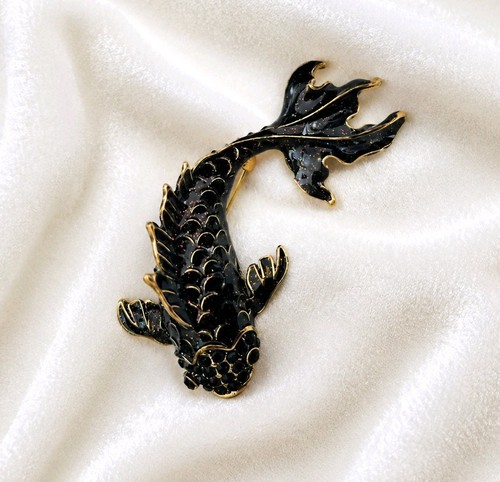 Large black koi carp - large,