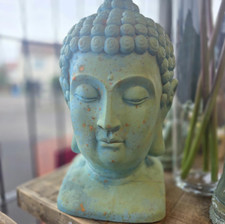 Buddha Head teal blue green