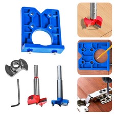 Concealed Hinge Hole Jig For Cabinet Doors W/ Saw Drill Bit Tool Sets Kitchen