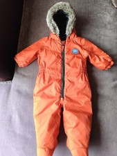 Next Baby Orange Fleece Lined Padded Shower Resistant Snowsuit 6-9 Months 9.5 kg