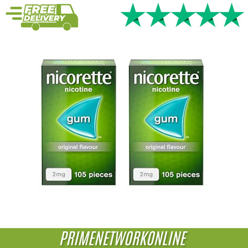 Nicorette 2mg nicotine gum - 2x,
