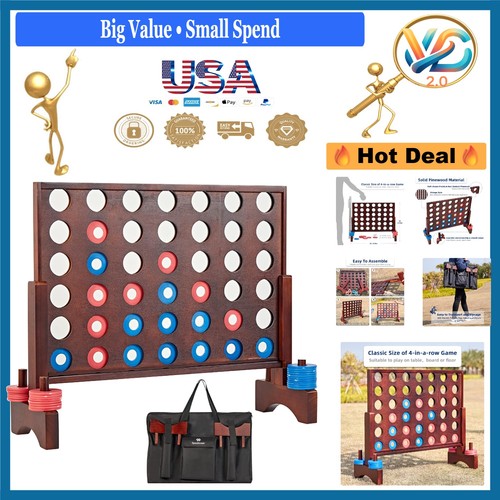 Giant wooden connect four game - wooden,
