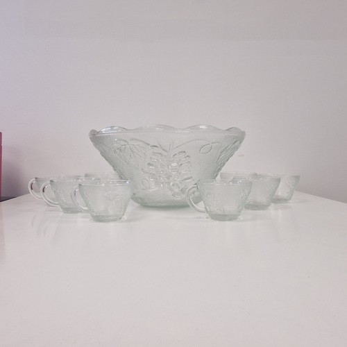 Punchbowl set glass cups - 10,