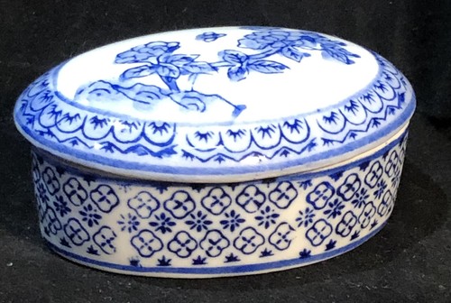 Vintage orental blue - and, white