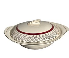Crownford Burslem England Art Deco Tureen with Lid Serving Dish Vintage