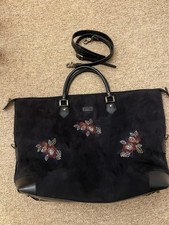 Jane Shilton vintage embroidery detailed big size duffel bag / hold all bag