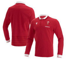 Wales Rugby Men's Jersey Macron Long Sleeve Home Top - New