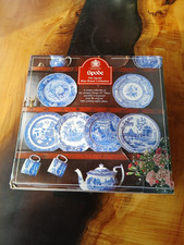 Spode Blue Room Georgian Dinner Plates Collectors Set of 6 Boxed Made in England
