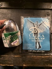 2  L'eggs Size Q Sheer Energy Pantyhose Retro Egg Package NEW Vintage Silkies