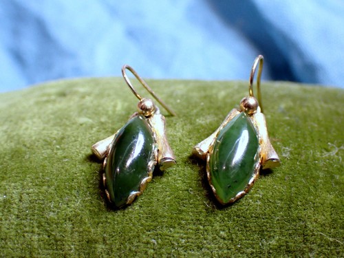 Nephrite jade yellow - nephrite, metal