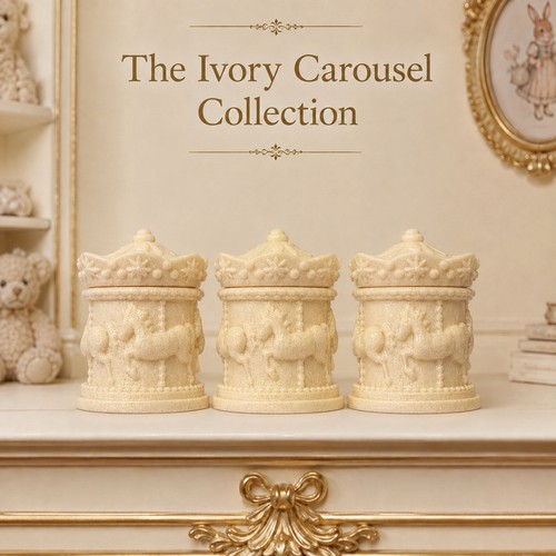 Set ivory carousel horse - set, of