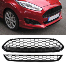 FOR FORD FIESTA MK7 BLACK ZETEC S HONEYCOMB FRONT UPPER & LOWER GRILLE 2013-2017