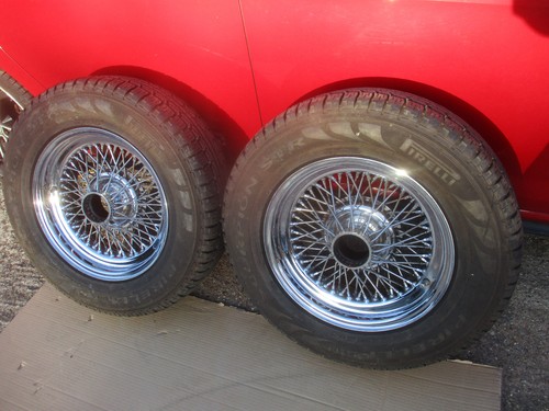 Chrome wire wheels - pair, 6x15