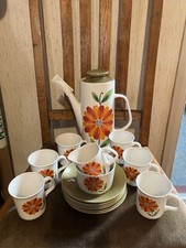 J&G Meakin Dahlia Coffee Set (One of the more rare designs)