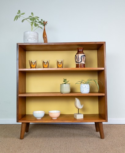 Refinished vintage teak yellow - vintage,