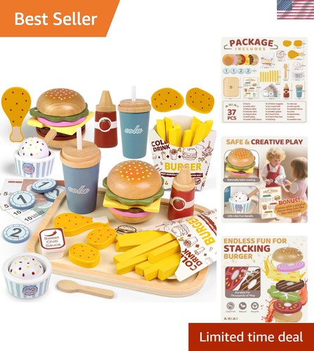 Wooden play food for - play, toddlers
