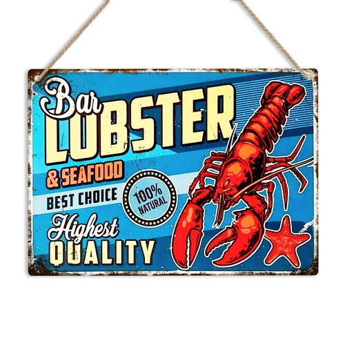 Lobster retro kitchen metal - lobster,