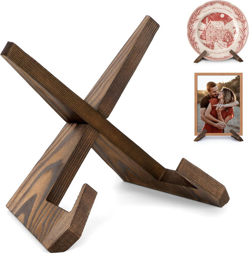 Plate stand wooden inch - 6.5,