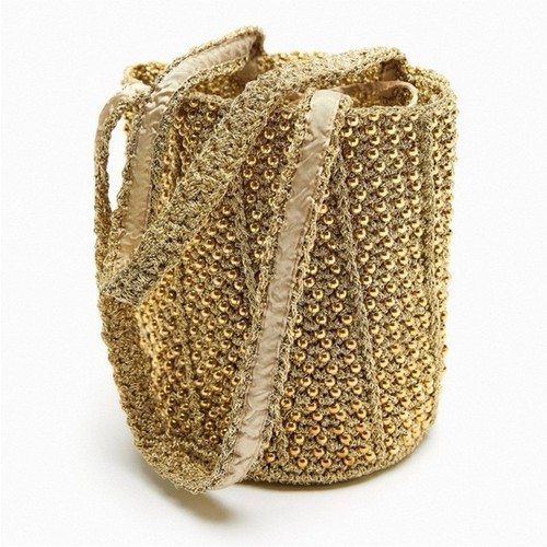 Zara bolso mini shopper - bolso, gold