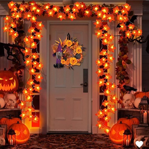 Halloween led maple - led, leaf