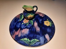 Vintage H & K Tunstall Pottery Plate And Jug Hand Painted