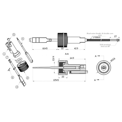 Water flow paddle type switch - paddle,