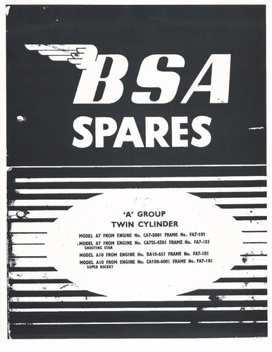Bsa parts manual book 1958 - bsa,
