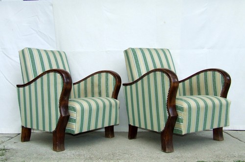 Pair art deco armchairs - of,
