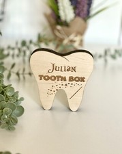 Tooth Fairy Box. Personalised Wooden Keepsake - Sliding . First tooth box.