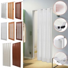 6/10mm Kitchen Bathroom PVC Concertina Accordion Door Bi Folding Sliding Panels