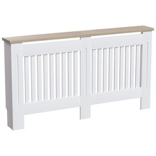 White Radiator Cover MDF Small Large Modern Wood Slat Grill Cabinet Furniture