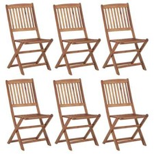 Folding Garden Chairs 6 pcs Solid Acacia Wood vidaXL