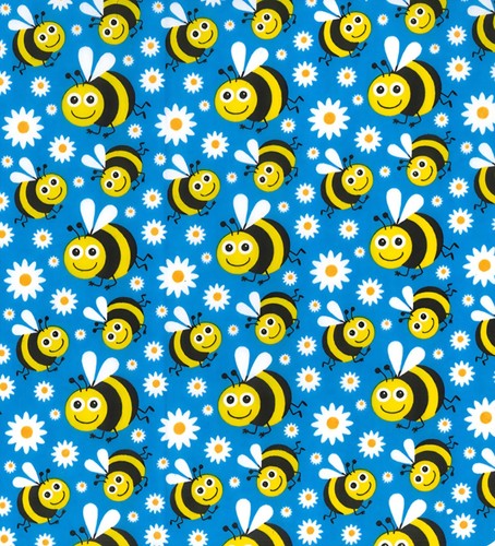 Polycotton craft fabric - polycotton, bumble