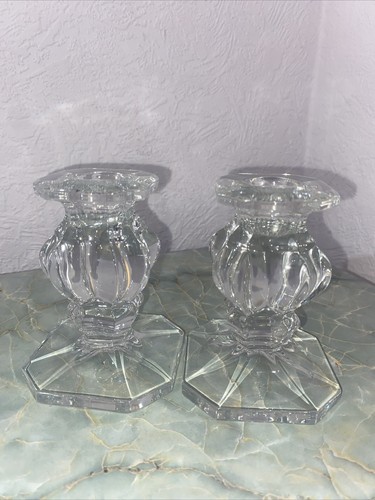 Pair lead crystal candle - lead,