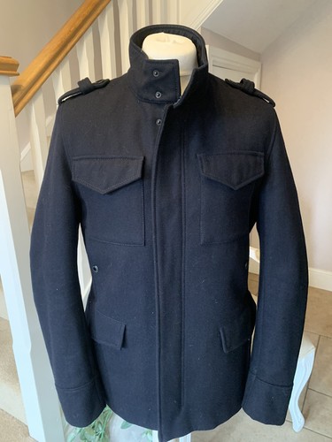 Zara men navy overcoat - zara,