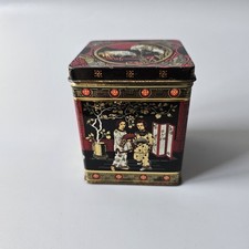 Vintage Oriental Tea Caddy Tin