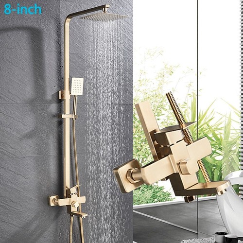 Gold shower taps - shower,