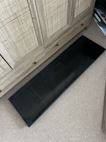 Polished black granite - black, hearth
