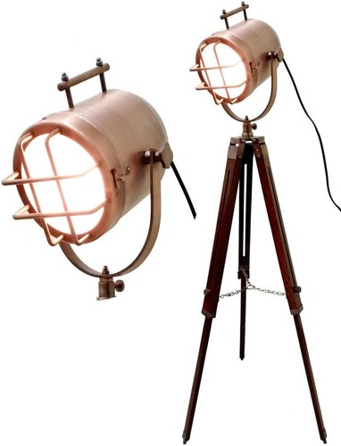 Antique copper tripod floor - copper,