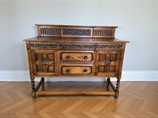 An Antique Early 20th Century Oak Sideboard Cabinet Buffet ~Delivery Available~