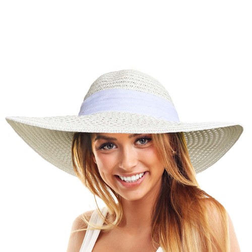 Wide brimmed straw hat - straw, summer
