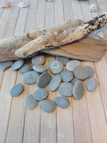 Small flat beach pebbles - flat,
