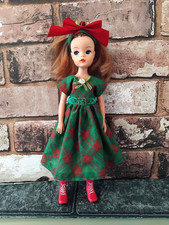 Dress for Pedigree Sindy Handmade Traditional Christmas Plaid Headband NO DOLL