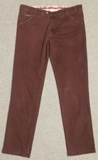 Meyer Chicago 2-5568/57 Maroon Zip Fly Casual Pants W38 L34 Organic Cotton 