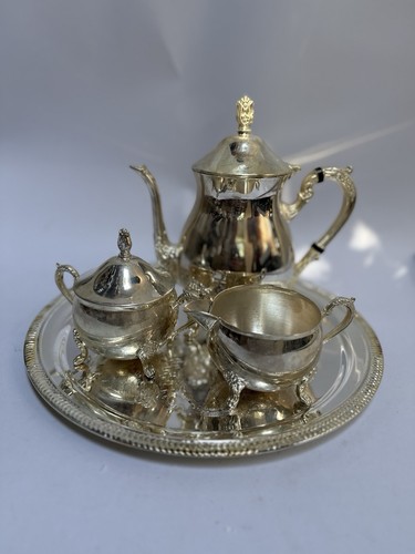 Vintage silver plated tea set - plated,