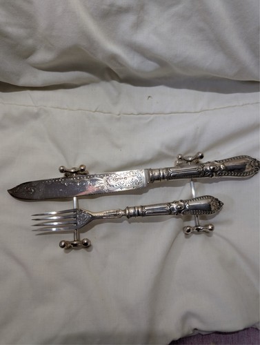 Solid silver knife and - solid,